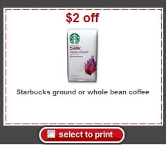 $3 off in Starbucks Coffee Coupons!
