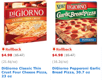 Digiorno Pizza Buy 2, Get 1 FREE Coupon + Walmart Rollback Deal Scenario