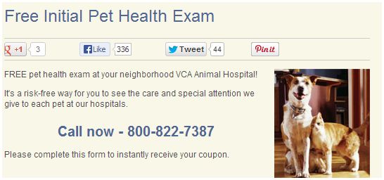 Free Pet Exam at VCA Animal Hospitals! - Mojosavings.com