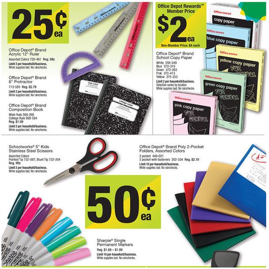 Office Depot Under 1 School Supplies for Week of 7/28!