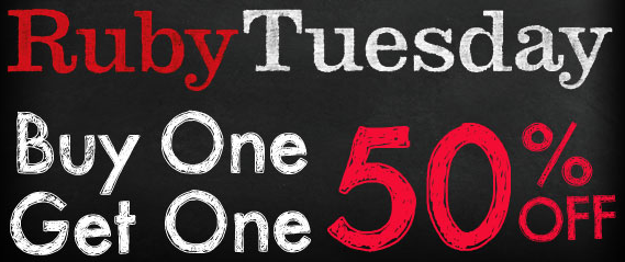 Ruby Tuesday Coupons Buy One Entree Get One 50 Off Plus 5 Off 15 Ruby Tuesday Coupons Buy One Entree Get One 50 Off Plus 5 Off 15
