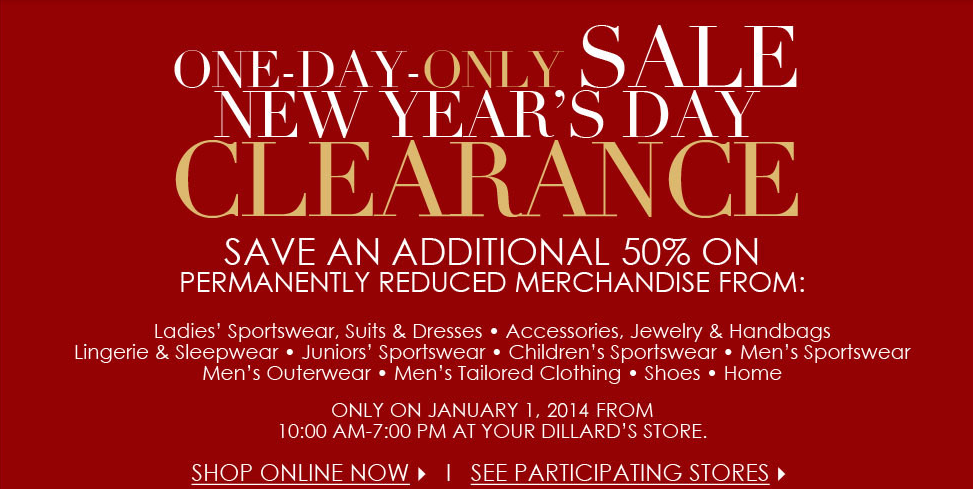 Dillards: Extra 50% off Permanently Reduced Items! TODAY ONLY ...