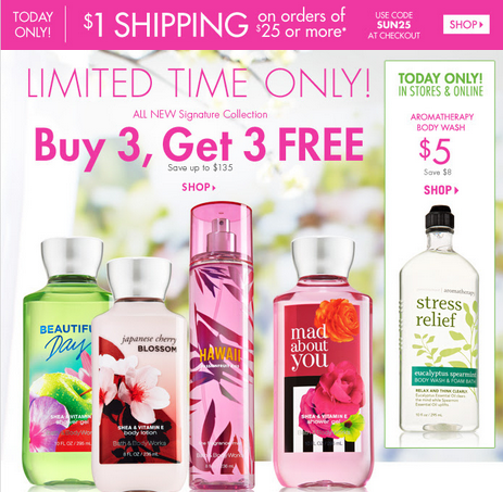 Bath & Body Works: Buy 3, Get 3 FREE + $5 Aromatherapy Lotion + $1 ...