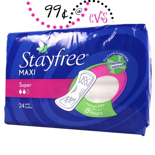 Stayfree Pads Only 99¢ at CVS!