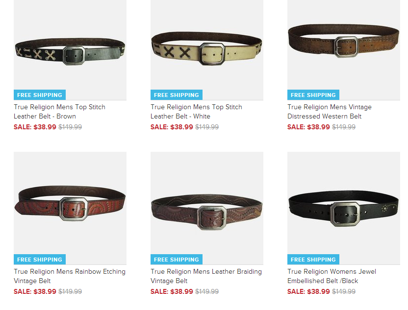 mens belts true religion