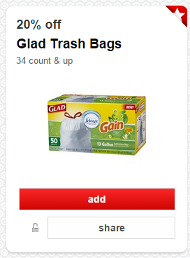 $1.00 Glad ForceFlex Trash Bags Coupon + Stackable 20% Target Cartwheel ...