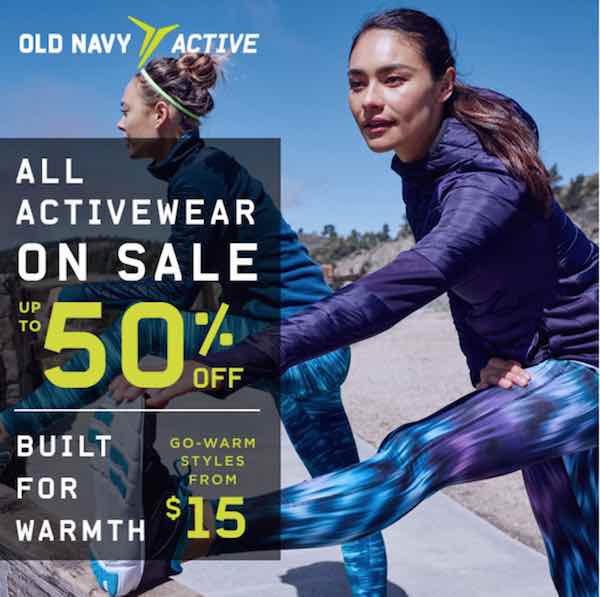 Old Navy Get Up To 50 Off All Activewear! GoWarm Styles From 15.00