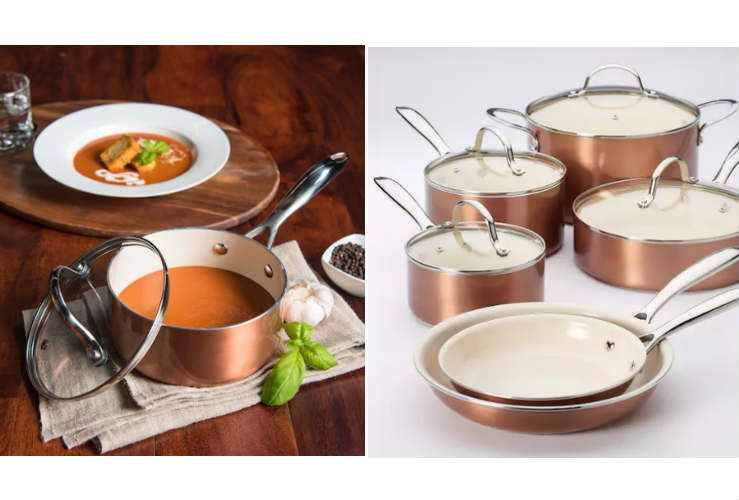 LOWEST PRICE! 😱 Food Network 10-pc. Nonstick Ceramic Cookware Set Only  $39.99 (Reg. $129.99) + FREE SHIPPING! 🔥 🏃 Log in and use: GET10…