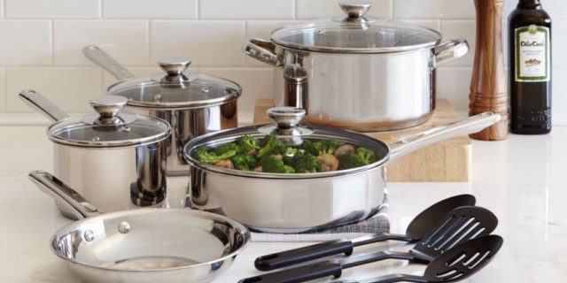 12-Piece Cooks Stainless Steel Cookware Set ONLY $5.50! (Reg $40 ...