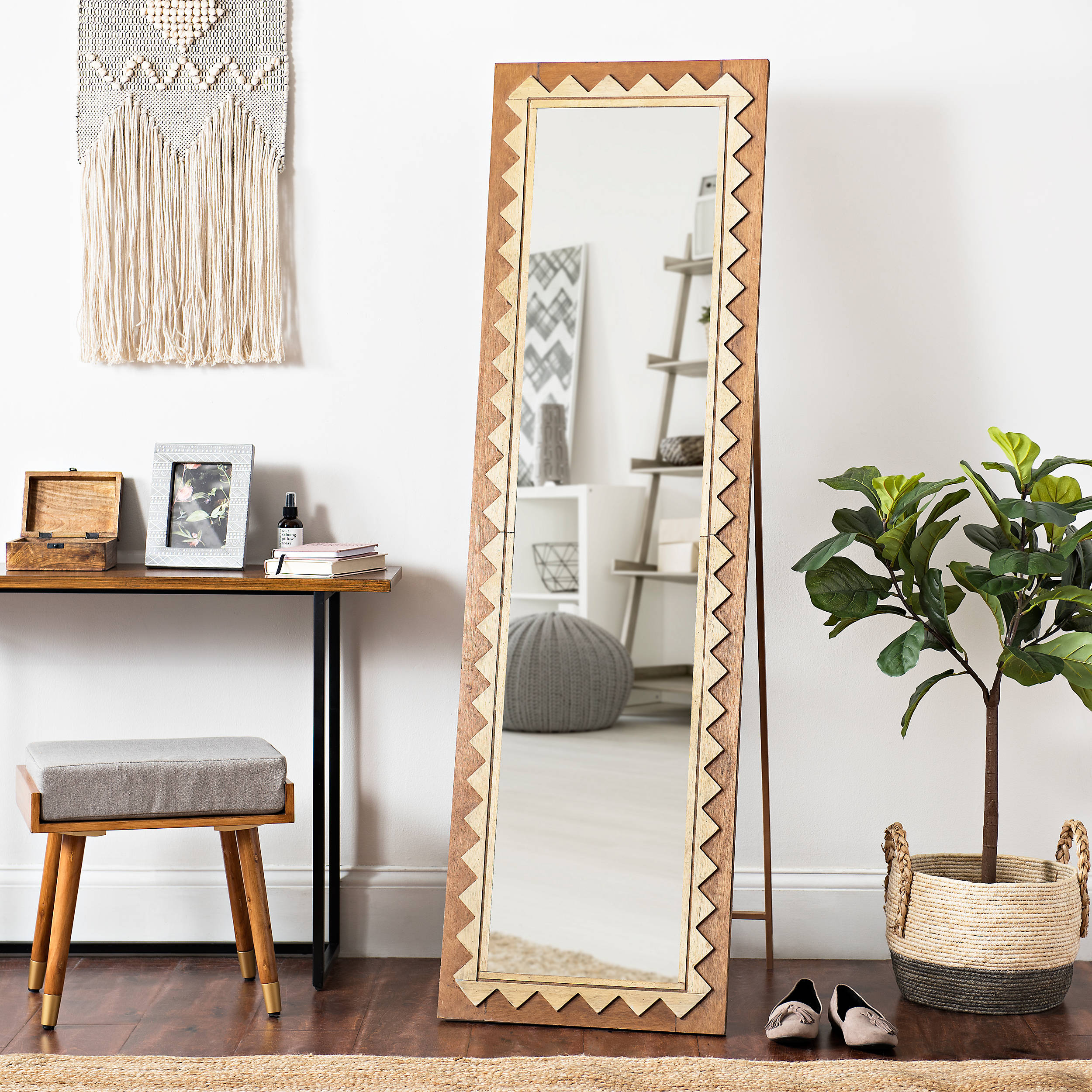 Natural Geometric Cheval Full Length Floor Mirror 89.00 (REG 149.99