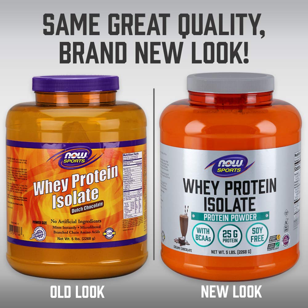 NOW Sports Whey Protein Isolate, Creamy Chocolate, 5Pound 53.08 (REG 99.99)