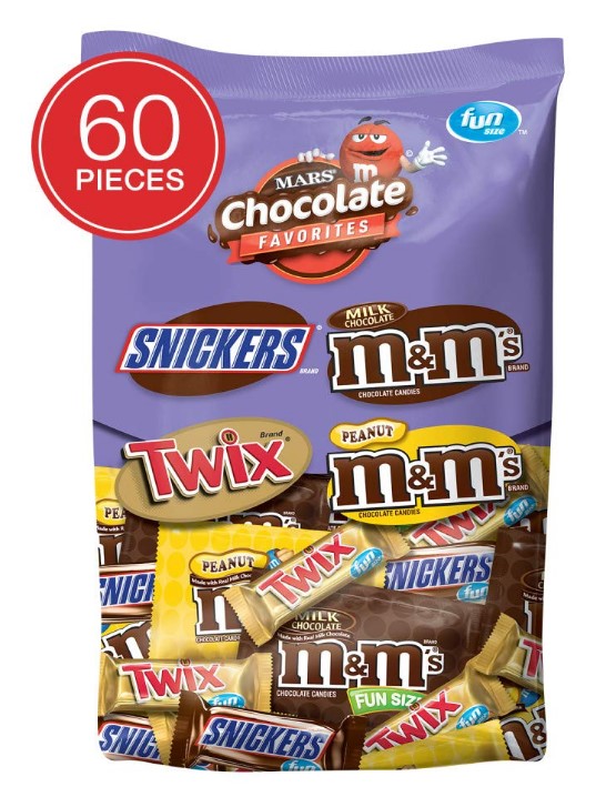 M&M's Fun Size Chocolate Candy Variety Mix, 32.9 Oz., 60 Count