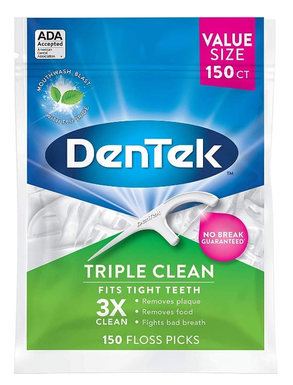 150 CT DenTek Triple Clean Floss Picks Pack 3.64 (REG 5.99