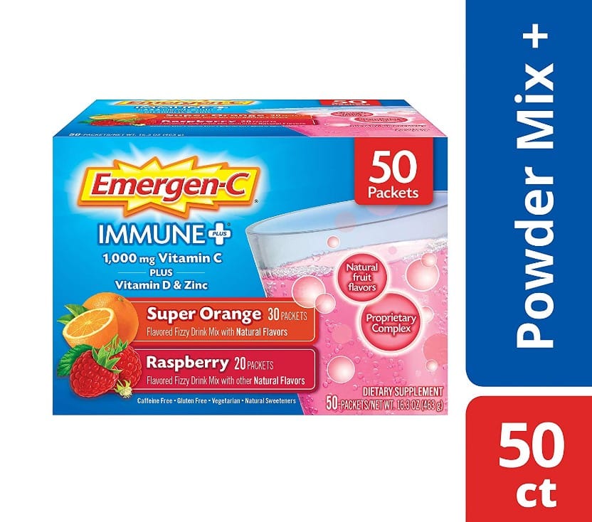 50 Pack EmergenC Immune+ Vitamin C 1000mg Powder 9.99 (REG 19.99