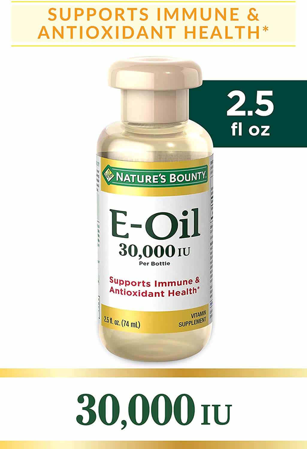 Nature's Bounty Vitamin E Oil 13,500 mg 30,000 IU Topical or Oral, 2.5