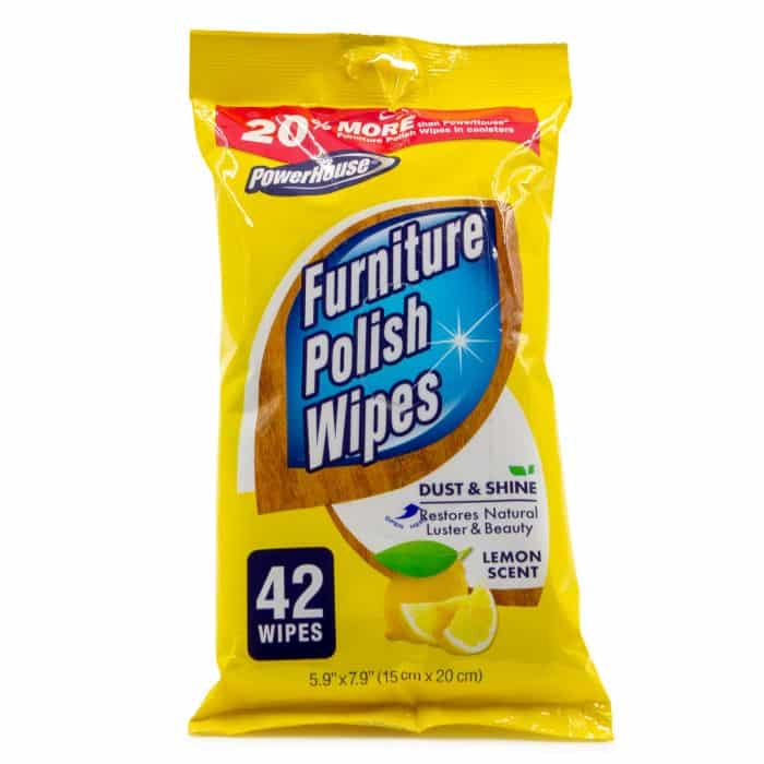 42 pack, Powerhouse Furniture Polish Wipes Dust, Shine, Renew 2 (75
