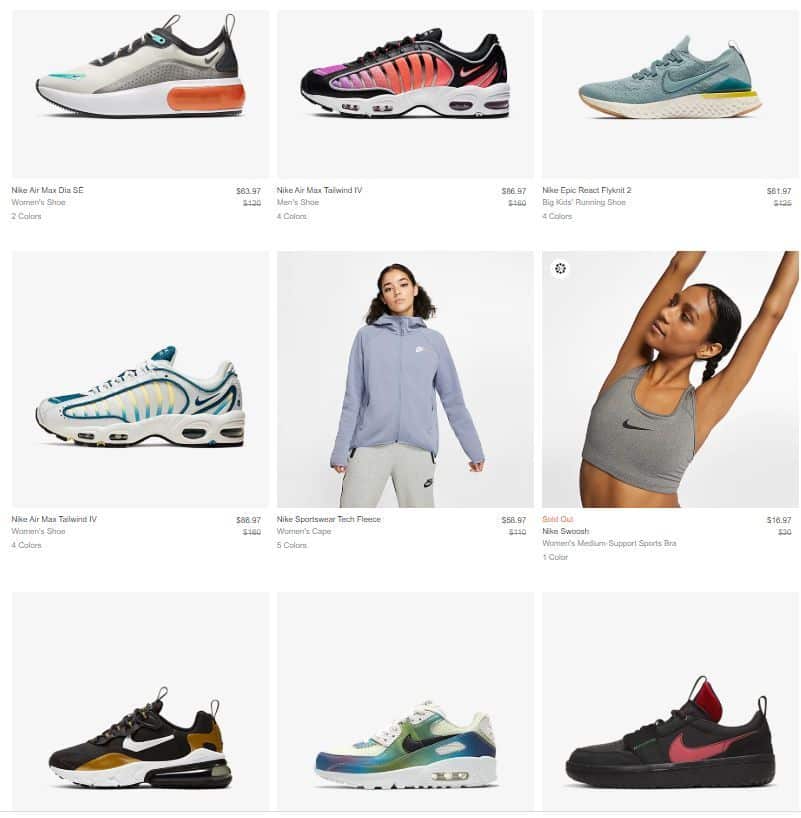 nike shoes 50 percent off