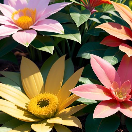 variety of different color flowers